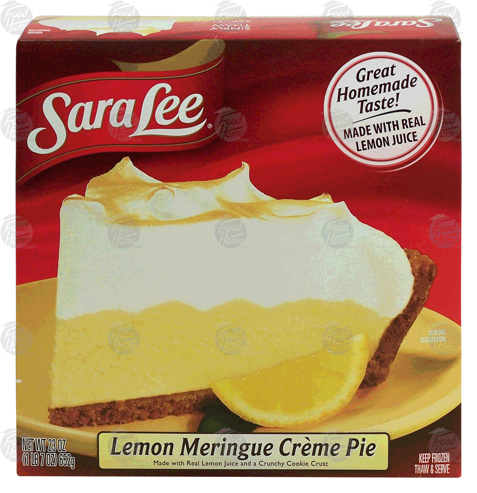 Sara Lee  lemon meringue creme pie made with a crunchy cookie crust Full-Size Picture